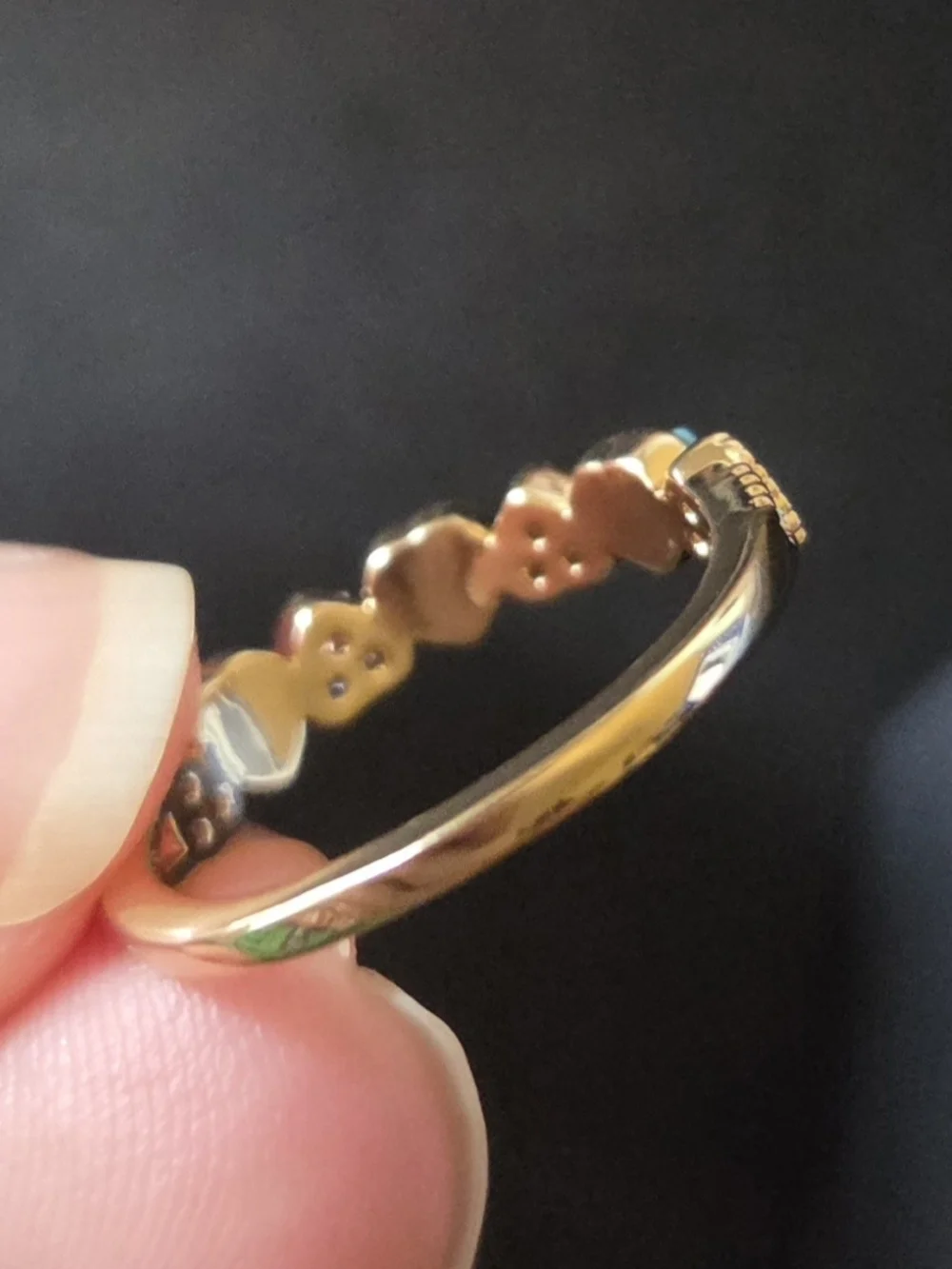 Gold Tone Faux Turquoise Heart And CZ Ring - Women's Sz 6 NIB